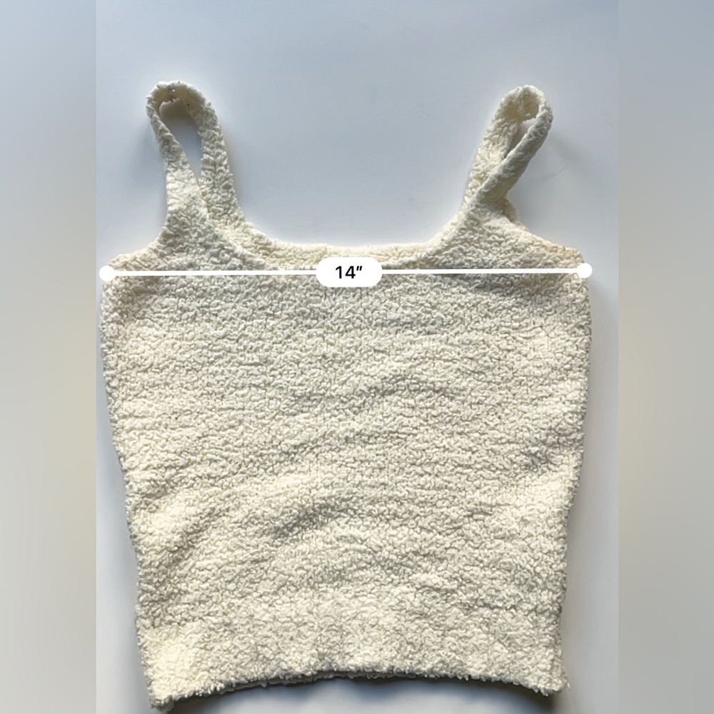 Skims Cozy Knit Tank Cream Textured Tank Top - Picture 5 of 6